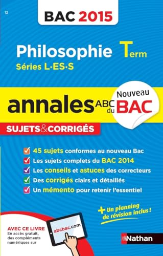 Beispielbild fr Annales ABC du BAC 2015 Philosophie Term L.ES.S zum Verkauf von Ammareal