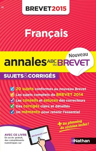 Beispielbild fr Annales ABC du BREVET 2015 Franais 3e zum Verkauf von Ammareal