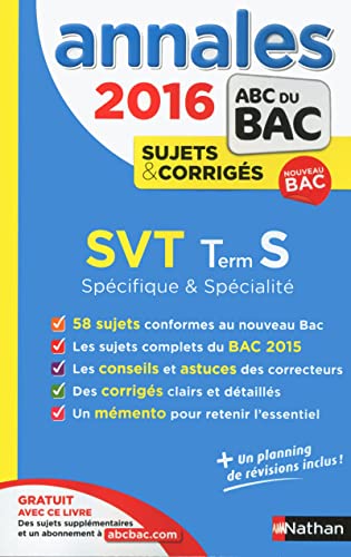 Stock image for Annales ABC du BAC 2016 SVT Term S Spcifique et spcialit for sale by Ammareal