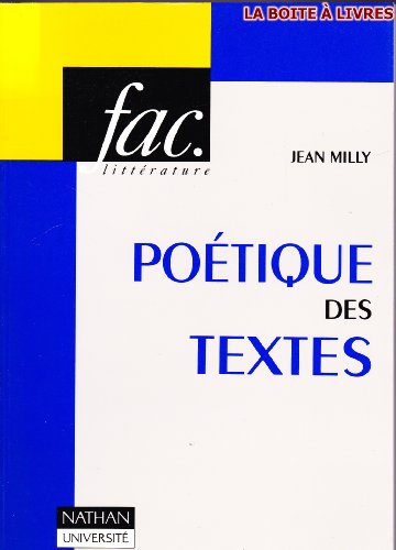 Imagen de archivo de Poetique Des Textes a la venta por RiLaoghaire