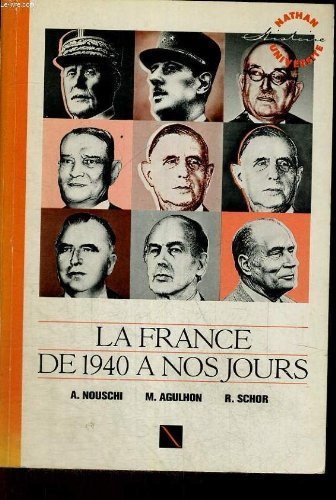 Beispielbild fr La France De 1940  Nos Jours zum Verkauf von Anybook.com