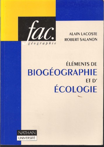 Stock image for Elments de biogographie et d'cologie for sale by LibrairieLaLettre2