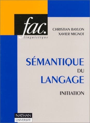 Beispielbild fr Smantique du langage, initiation zum Verkauf von medimops