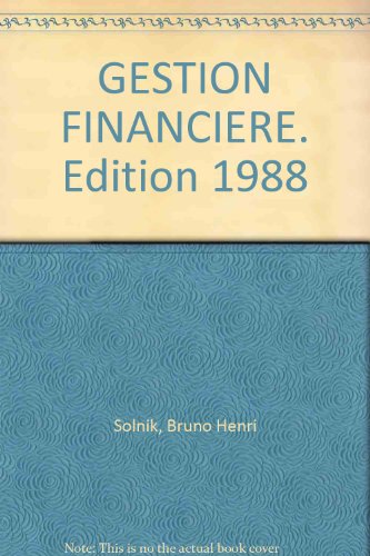 Stock image for GESTION FINANCIERE. Edition 1988 for sale by Ammareal