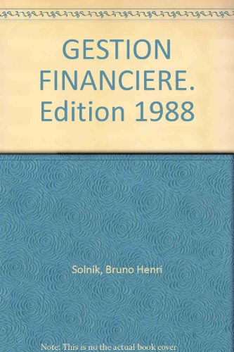 9782091921051: GESTION FINANCIERE. Edition 1988
