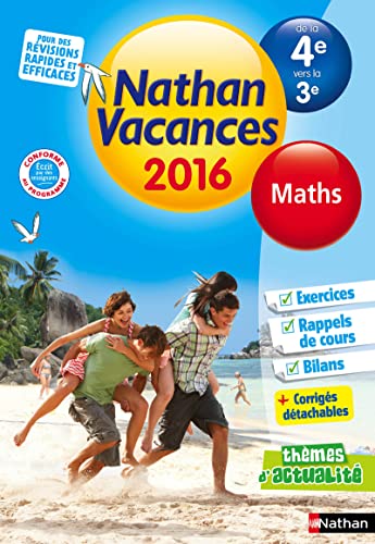 Stock image for Nathan Vacances Maths - De la 4e vers la 3e for sale by medimops