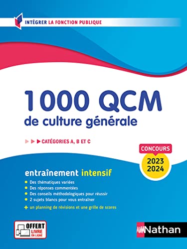 Beispielbild fr 1 000 QCM de culture gnrale - Catgories A, B, C - 2023-2024 - N 28 zum Verkauf von Gallix