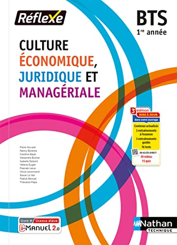 Beispielbild fr Culture conomique juridique et managriale BTS 1 (Pochette Rflexe) Livre + licence lve 2023 zum Verkauf von Gallix