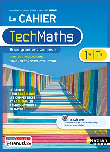 Stock image for Cahier Mathmatiques Premires et Terminales technologiques - Enseignement commum - Livre + licence for sale by Gallix
