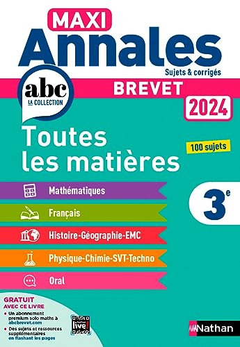 Beispielbild fr Maxi Annales Brevet 2024 - Corrigé: Sujets et corrigés [FRENCH LANGUAGE - Soft Cover ] zum Verkauf von booksXpress