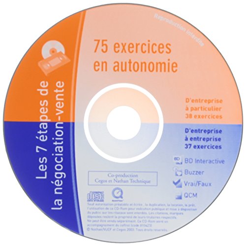 9782098108462: Les 7 tapes de la ngociation-vente Recharges de 8 CD-ROMS PC d'exercices supplmentaires