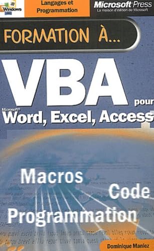 9782100066551: Formation  VBA pour Microsoft Word, Excel et Access