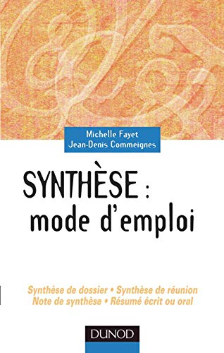 Beispielbild fr Synthse : Mode d'emploi zum Verkauf von medimops