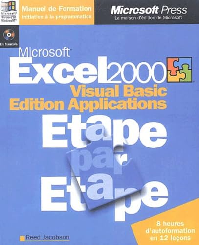 Stock image for Microsoft excel 2000 visual basic edition applications - etape par etape - manuel d`auto-apprentissage - cd-rom - francais for sale by Ammareal