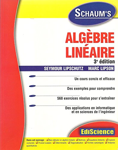 Beispielbild fr Algbre linaire : Rappels de cours et exercices corrigs zum Verkauf von Ammareal