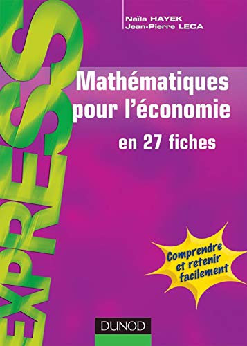 Beispielbild fr Mathmatiques pour l'conomie : 27 fiches zum Verkauf von Ammareal