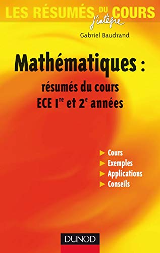 Stock image for Mathmatiques : rsums du cours ECE 1e et 2e annes for sale by Ammareal