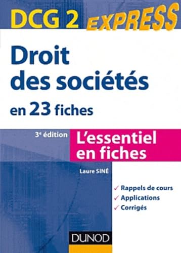Stock image for Droit des socits DCG 2: En 23 fiches Sin, Laure for sale by BIBLIO-NET