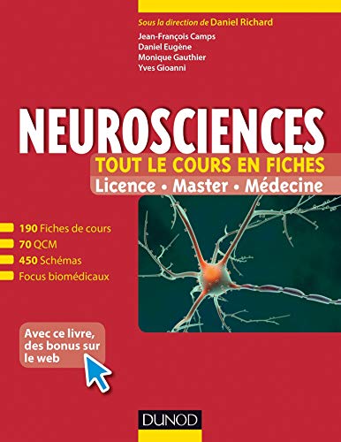 9782100585045: Neurosciences: Tout le cours en fiches, licence, master, mdecine