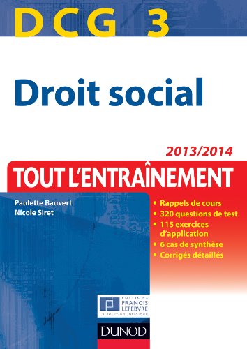 Beispielbild fr DCG 3 - Droit social 2013/2014 - 6e dition - Tout l'Entranement zum Verkauf von Ammareal