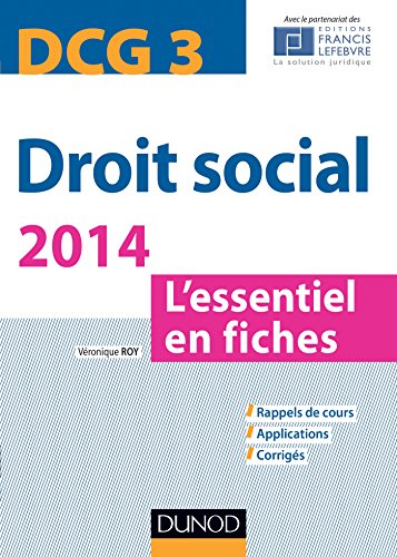 9782100706792: Droit social DCG 3: L'essentiel en fiches