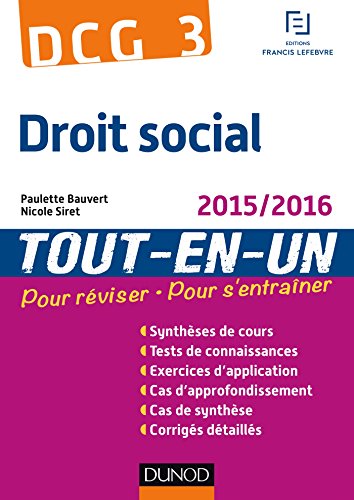 Beispielbild fr DCG 3 - Droit social 2015/2016 - 8e d - Tout-en-Un zum Verkauf von Ammareal