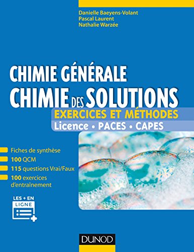 9782100758562: Chimie gnrale : chimie des solutions - Exercices et mthodes - Exercices et mthodes