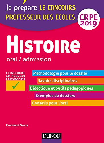 Imagen de archivo de Histoire - Oral / admission - CRPE 2019 a la venta por Ammareal