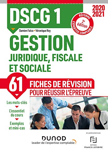 Stock image for DSCG 1 Gestion juridique, fiscale et sociale - Fiches de rvision - 2020-2021: 2020-2021 (2020-2021) for sale by Ammareal