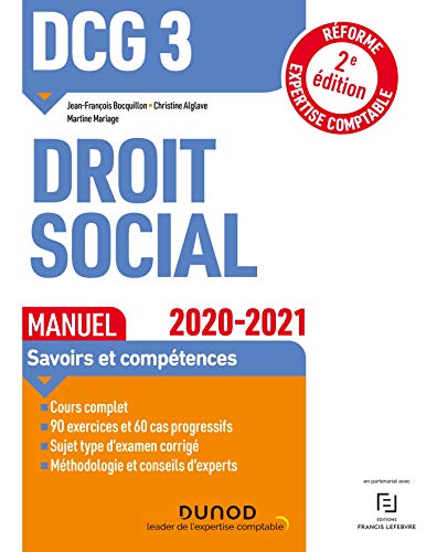 9782100805549: DCG 3 Droit social - Manuel - 2020-2021: Rforme Expertise comptable (2020-2021)