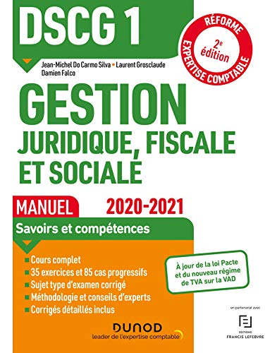 Beispielbild fr DSCG1 Gestion juridique, fiscale et sociale - Manuel - 2020-2021: Rforme Expertise comptable (2020-2021) zum Verkauf von Ammareal