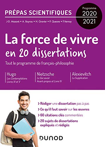 Stock image for La Force de vivre en 20 dissertations - Prpas scientifiques - Programme 2020-2021 (2020-2021) for sale by medimops