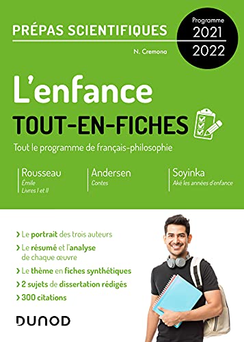 Stock image for L'enfance - Tout-en-fiches - Prpas scientifiques Franais-philosophie - Programme 2021-2022 (2021-2022) for sale by medimops