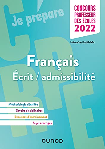 Beispielbild fr Concours Professeur des coles - Franais - Ecrit / admissibilit - CRPE 2022 zum Verkauf von Ammareal