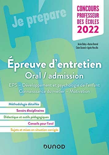 Imagen de archivo de Concours Professeur des coles - Entretien - EPS et Motivation-service public - CRPE 2022 a la venta por Ammareal