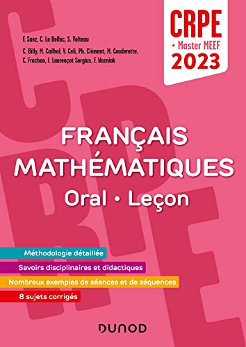 Beispielbild fr Concours Professeur des coles - Franais et Mathmatiques - Oral/Leon - CRPE 2023 - Master MEEF: Oral  Leon (2023) zum Verkauf von Gallix