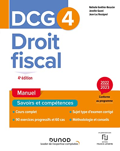 Stock image for DCG 4 Droit fiscal - Manuel 2022-2023 (2022-2023) for sale by Ammareal