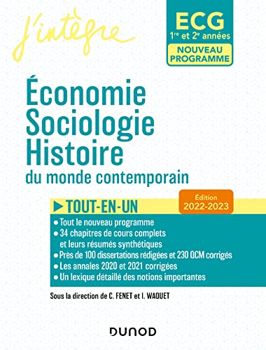9782100837373: ECG 1 ET ECG 2 - Economie, Sociologie, Histoire du monde contemporain 2022-2023: Tout-en-un (2022-2023)