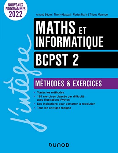 Beispielbild fr Maths et informatique BCPST 2: Mthodes et exercices - Programmes 2022 zum Verkauf von Gallix