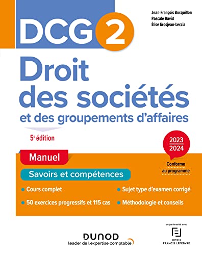 Beispielbild fr DCG 2 Droit des socits et des groupements d'affaires - Manuel 2023-2024 zum Verkauf von Gallix