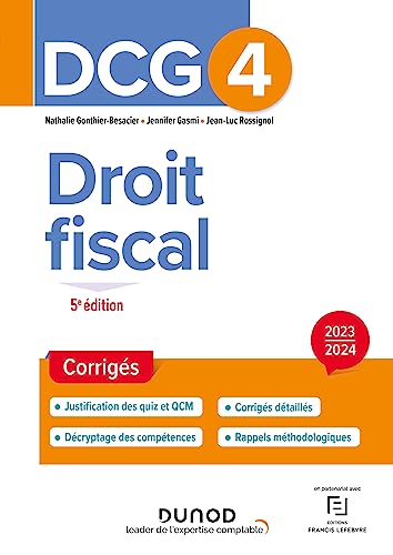 Stock image for DCG 4 - Droit fiscal - Corrigs 2023-2024 for sale by Gallix