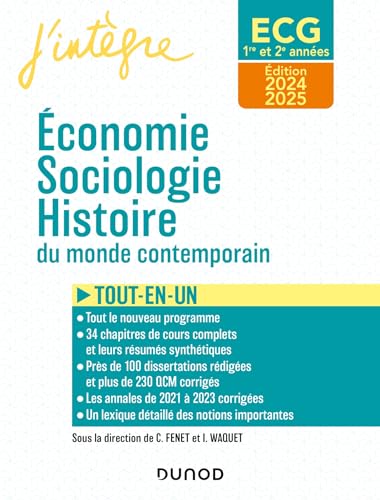 Beispielbild fr ECG 1 ET ECG 2 - Economie, Sociologie, Histoire du monde contemporain 2024-2025: Tout-en-un zum Verkauf von Gallix