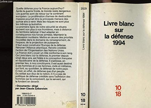 Beispielbild fr Livre blanc sur la dfense: 1994 zum Verkauf von Librairie Th  la page