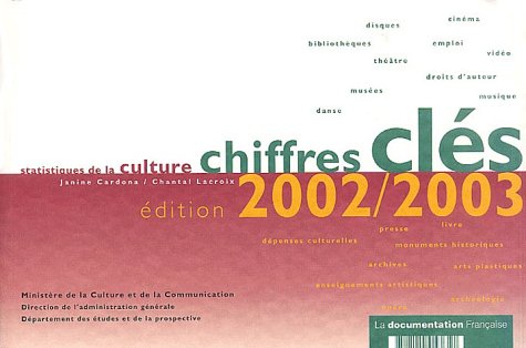 Stock image for Statistiques de la culture: Chiffres cls 2002/2003 for sale by medimops