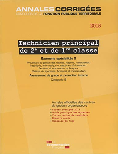 Stock image for Technicien territorial principal 2e et 1re cl. Examens spcialits II. 2015 for sale by medimops