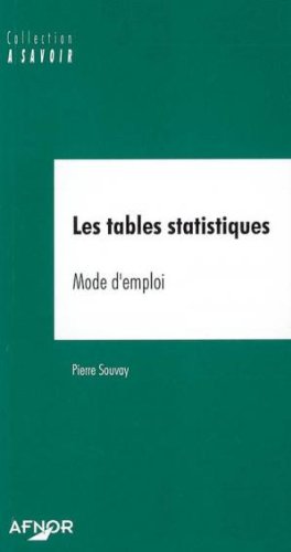 Beispielbild fr Les tables statistiques. Mode d'emploi zum Verkauf von Ammareal