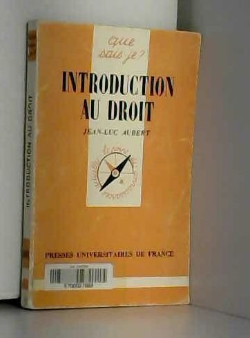 Stock image for Introduction au droit aubert jean-luc for sale by LIVREAUTRESORSAS