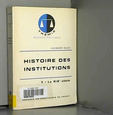 Beispielbild fr Histoire des institutions t 5 zum Verkauf von medimops