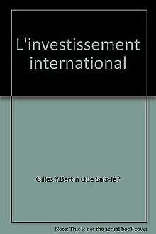 Stock image for L'investissement international for sale by Librairie Th  la page