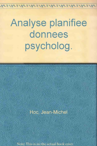 Stock image for L'analyse planifie des donnes en psychologie for sale by medimops